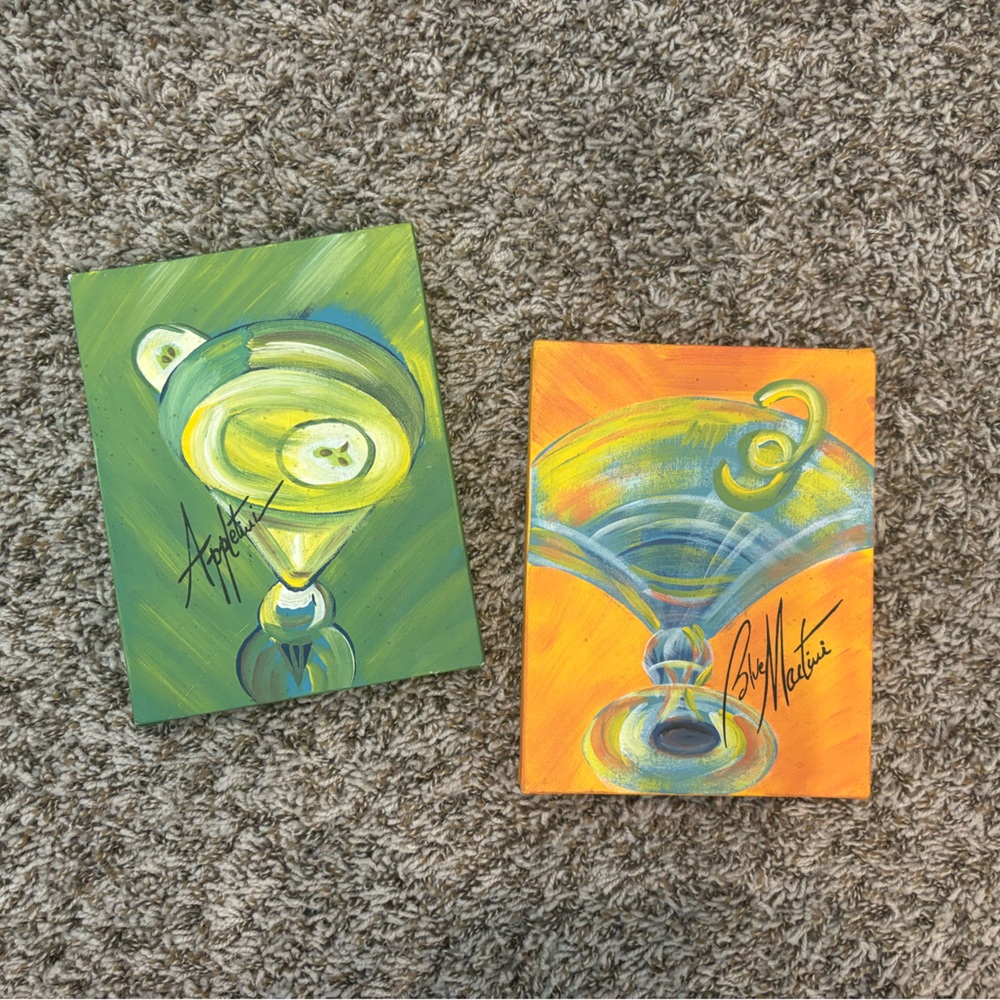 Happy Hour Martini Ambiance Collections Canvas, set of 2